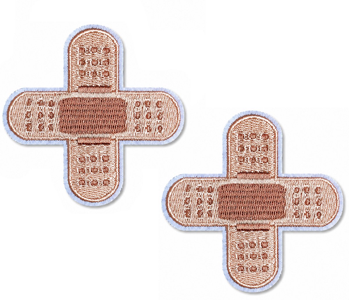 S&D | Kleding patch Strijkembleem - Dubbele Pleister - Opstrijkbaar - Bruin Beige