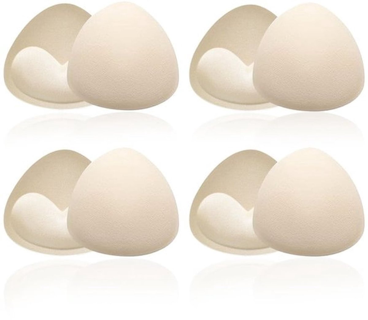 Sujetador Push Up - 4 Paar Relleno - Almohadillas voor Sujetador - Extraïeerbare Rellenos - Foam voor Triangular Brasier - Beige Kleur - Bh-inzetstukken