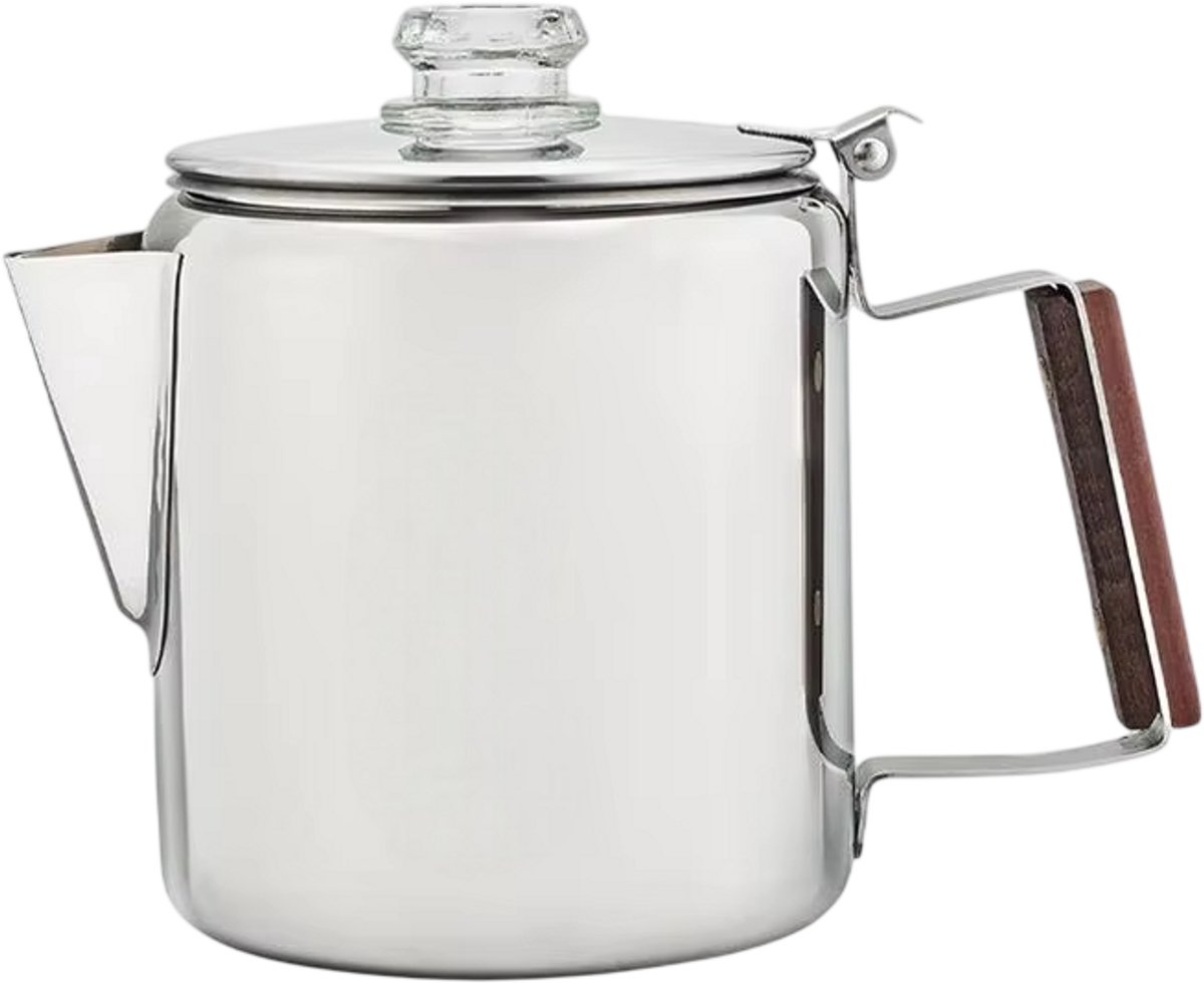 6-Kops Percolator Koffiezetapparaat – RVS Koffiepot, Koffie Percolator voor Koffie en Thee, Draagbaar voor Camping, Kookplaat en Thuisgebruik