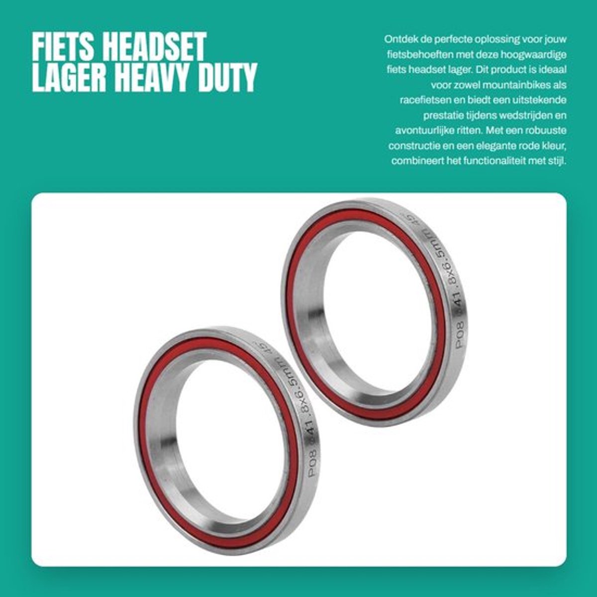 Fiets Headset Lager - Heavy Duty - Rood - Dubbel Verzegeld - Fietsen Accessoire - Geschikt voor Mountainbike en Racefiets