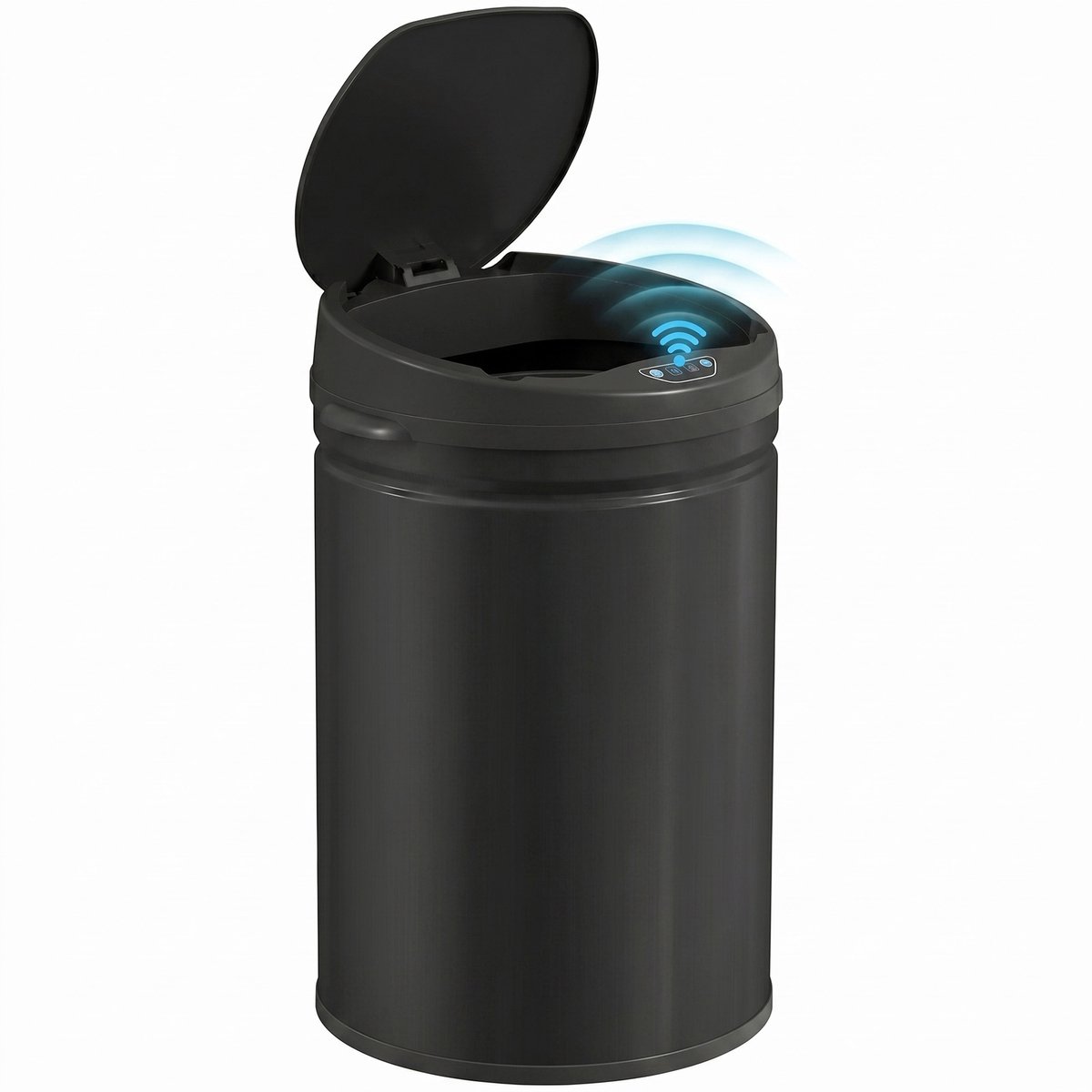 HOMCOM Sensor Prullenbak - Roestvrij Staal - 32x30,5x51cm - Zwart