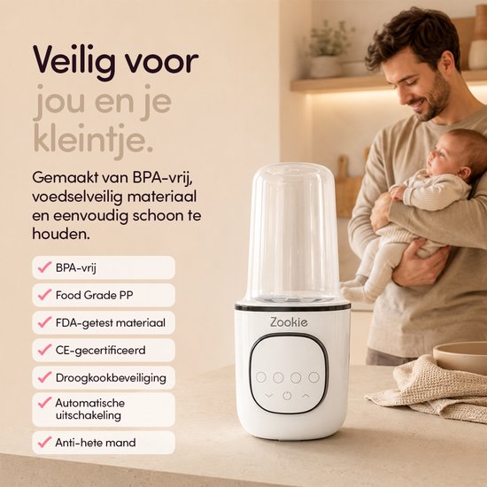 Zookie® Milo Flessenwarmer - Elektrische Flesverwarmer 4-in-1 - Opwarmen, Warmhouden, Babyvoeding Verwarmen & Steriliseren - Geschikt voor Alle Babyflessen - Werkt op Netstroom - Warmhouden tot 24 Uur - BPA vrij - Wit — afbeelding 4
