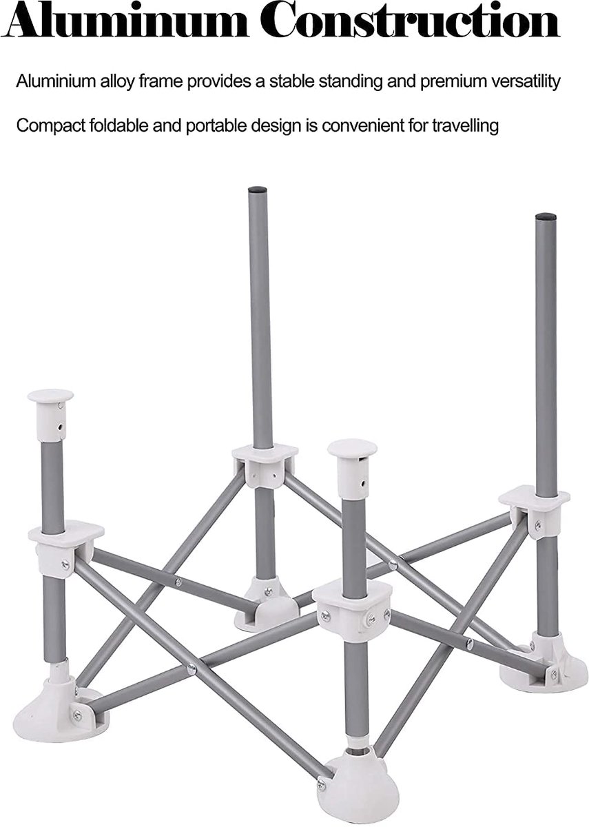 Kinderstoel - Baby voedingsstoel - Verhogings stoelen - Opvouwbare babystoel - Hoge kinderstoel - Afneembaar dienblad - met opbergtas - Geschikt voor peuters van 6-36 maanden (37*31 cm - Grijs) – foto 3