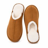 Dames Pantoffels – Warme Gevoerde Sloffen – Zachte Winterpantoffels – Chestnut – Maat 42/43