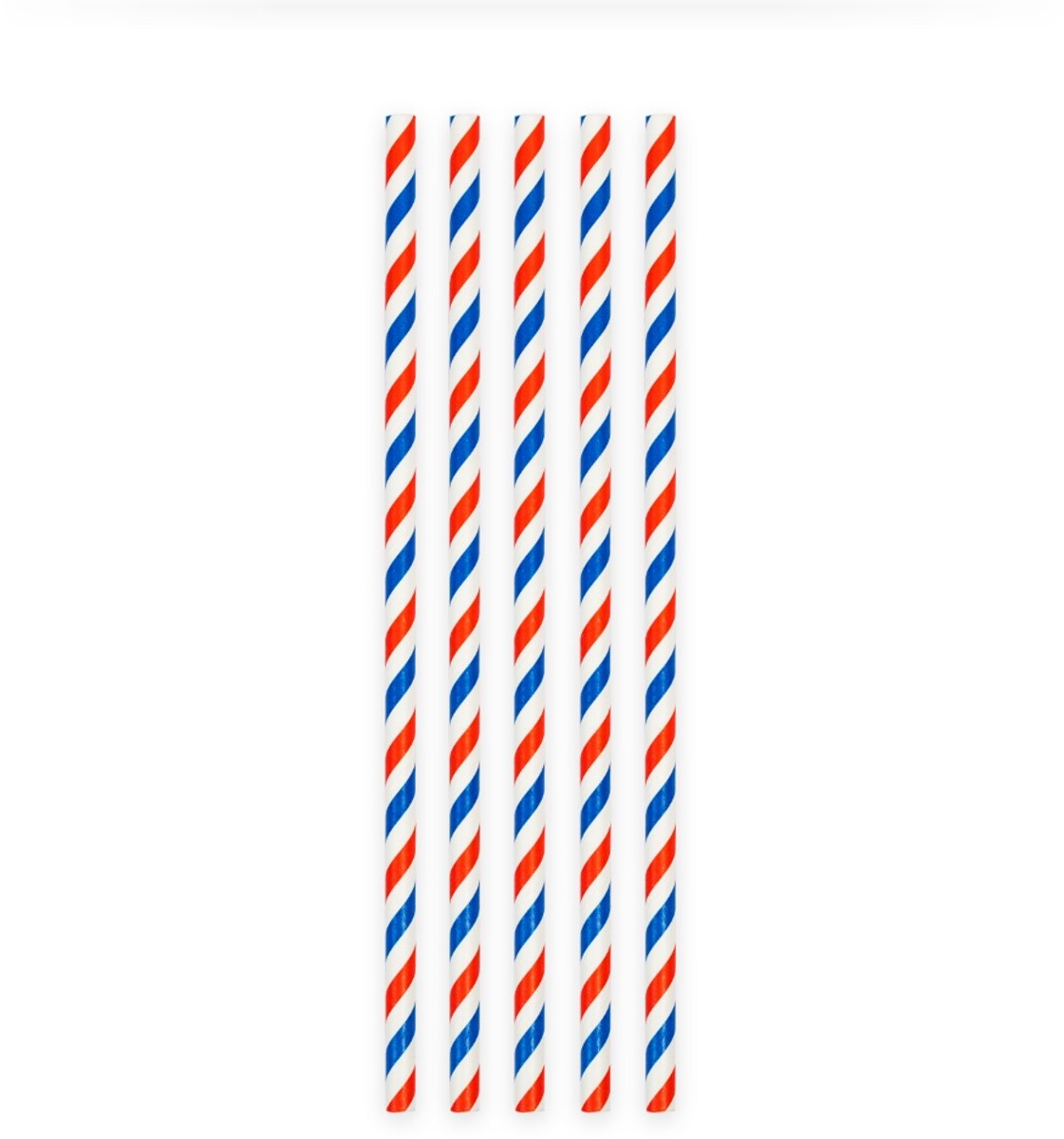 100 Papieren Rietjes Gestreept Rood/Wit/Blauw - 6mm x 197mm - Voordeelverpakking (100 stuks) - Nederland supporters, Koningsdag & EK/WK feestversiering
