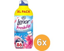 Lenor Wasverzachter Fresh Air Bloesem 86 Wasbeurten - 6 x 1204 ml - Voordeelverpakking