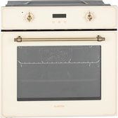 Klarstein Inbouwoven Elizabeth elektrische , retro design, 49L, autark, recirculatie / boven / onderwarmte / Grill, 2200 Watt, 50 250 °C, draaiknop en deurgreep in , creme - Inbouw Oven elektrische Oven - 60 cm - voor Keuken