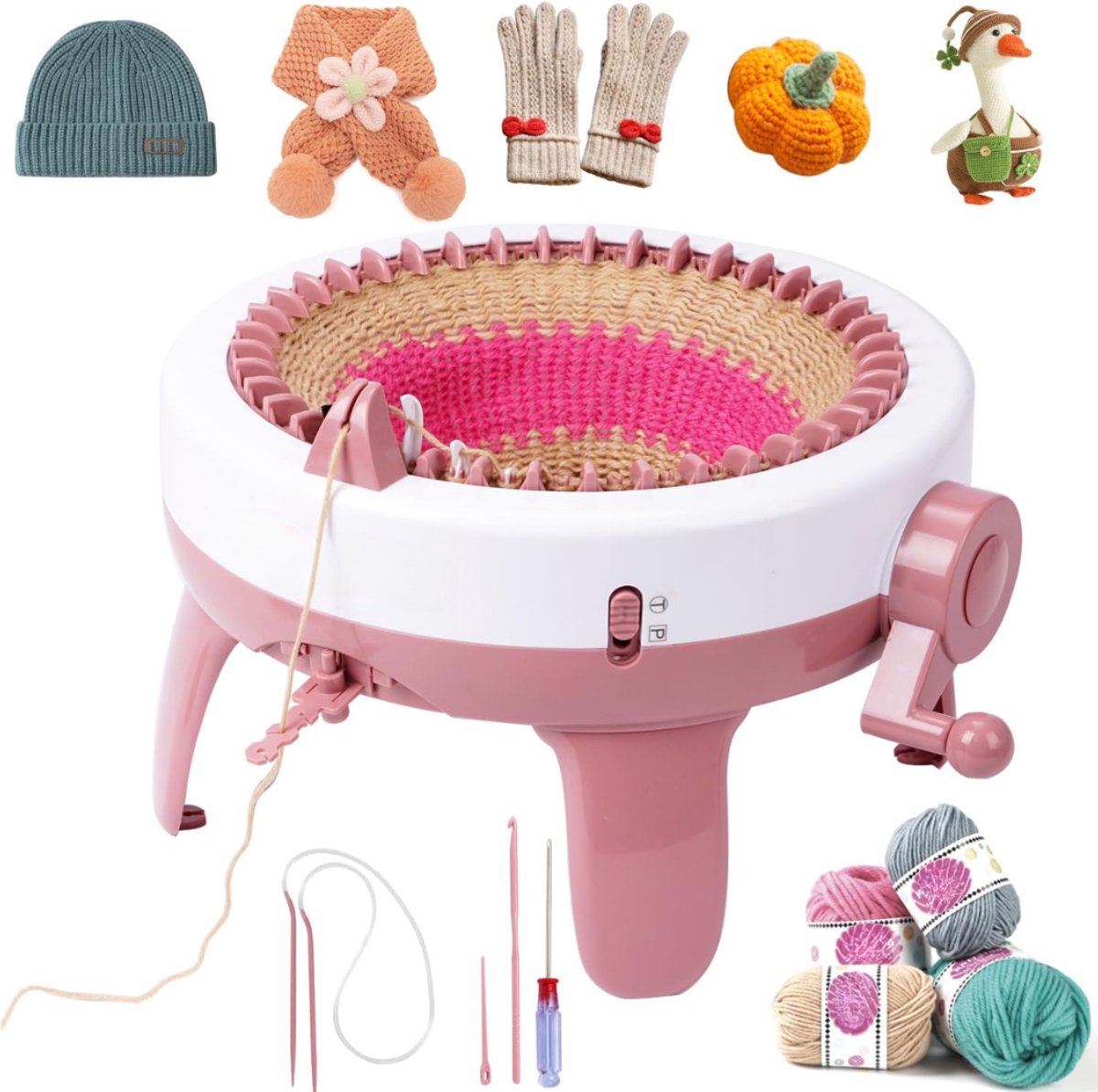 Lìon® Breimachine - Breimachine Volwassene - Breimolen - Roze - 34cm x 33cm x 12cm