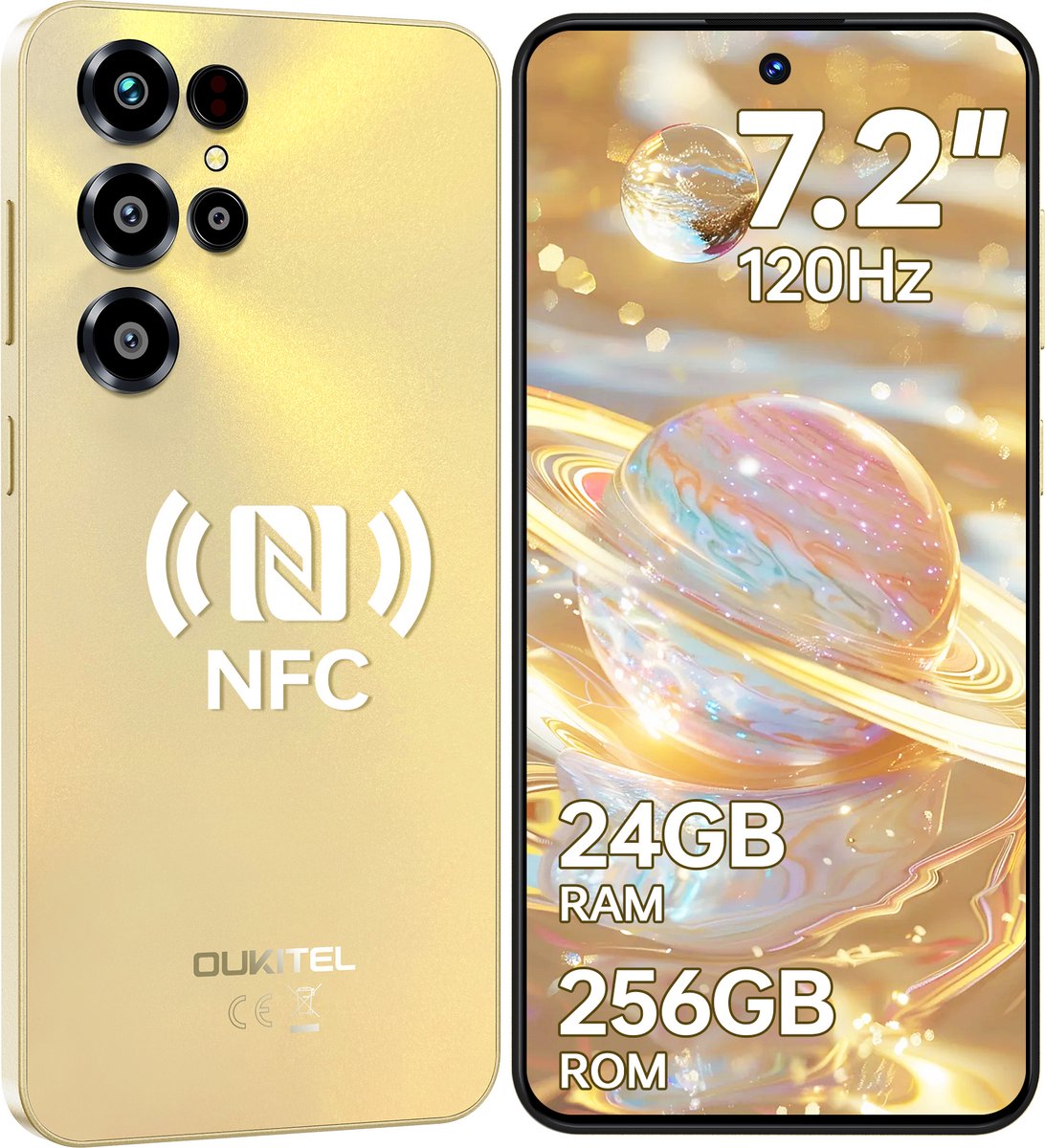 OUKITEL C68 Smartphone 4G-7.2 inch HD-120HZ-24GB RAM-256GB ROM-64MP camera-Android 15-NFC