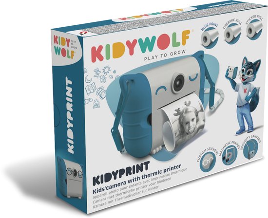 Kidywolf Kidyprint Kindercamera met thermische printer Blauw Limited Edition van kidywolf — afbeelding 3