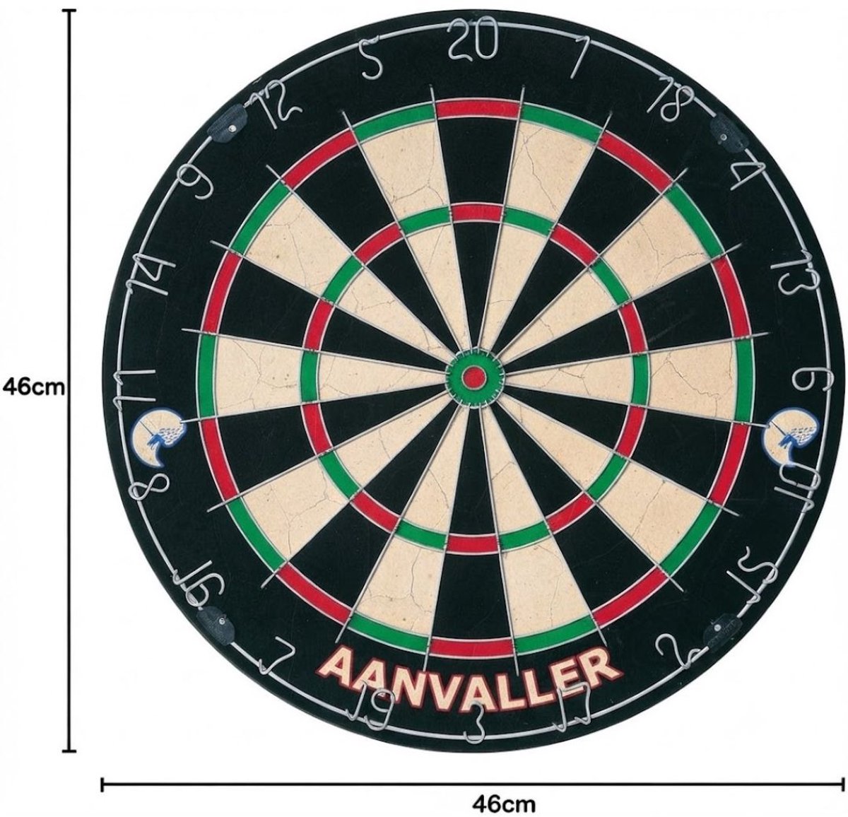 JCP® Dartbord - Dart Borden - Dartboard - Veelkleurig - 46cm x 46cm x 46cm