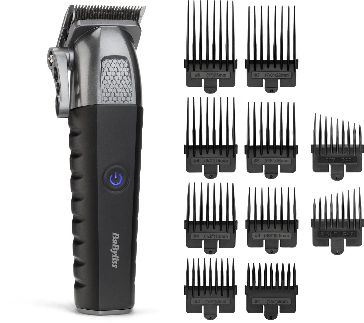 BaByliss Precision Pro Tondeuse - Lithium-Ion Accu - Draadloos - Roestvrijstalen Messen - 8 Opzetkammen - Kniplengtes 0,8-25 mm - USB-Oplaadbaar – Voor professionele precisie