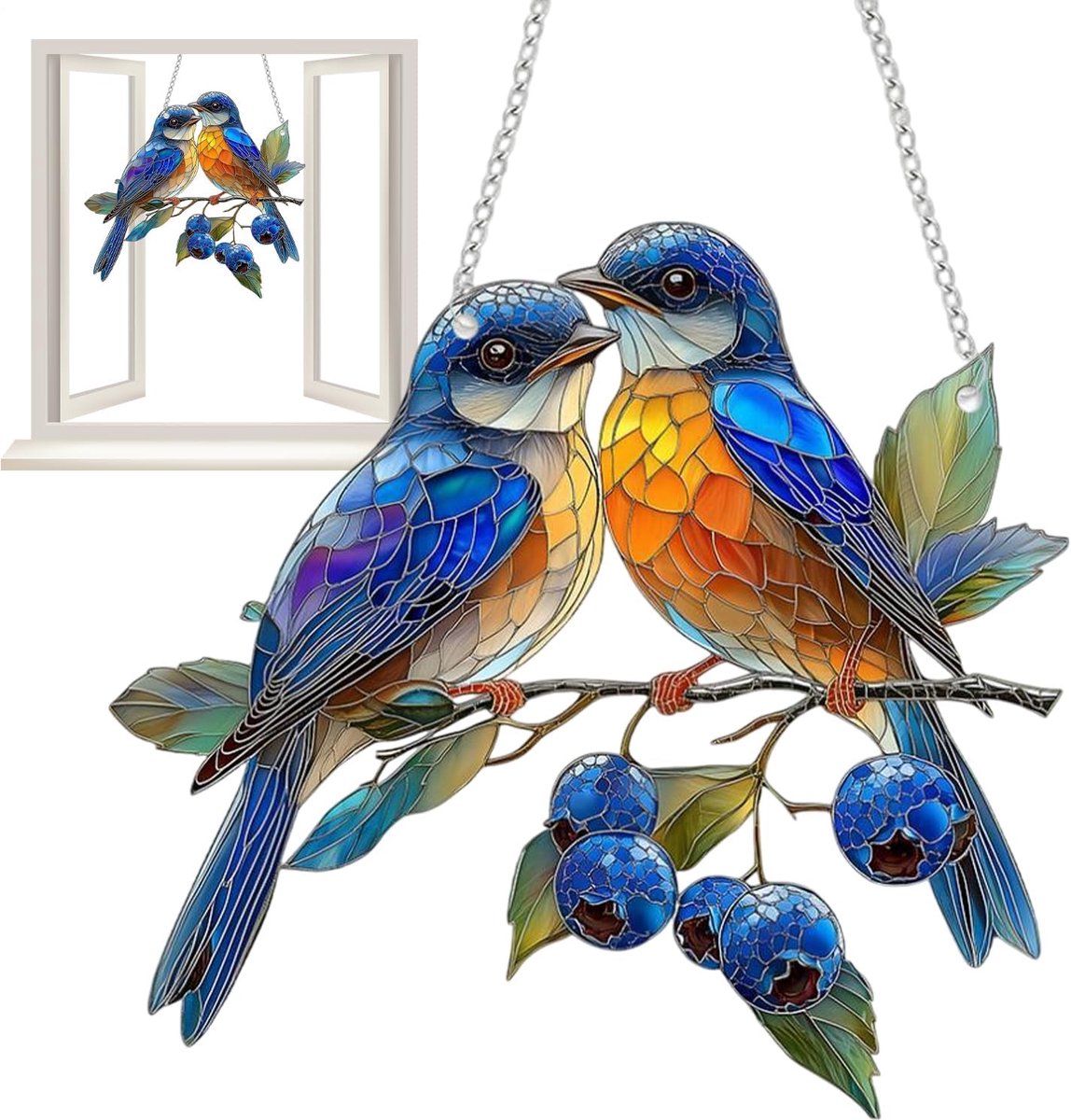 Suncatcher Kolibrie - Acryl hangers - Raamhanger - Zonnevanger - Raamdecoratie - Vogel Zonnevangers Raamhangers - Decoratieve Zonvanger Hangers - Huisdecoratie - Hangende raamhangers - Voor binnen en buiten, woonkamer, raam, balkon, tuin - 20*20CM
