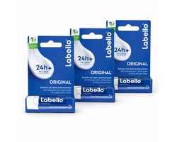 Labello Original - 3 stuks - Blauw - Voordeelset - 24H hydraterend -