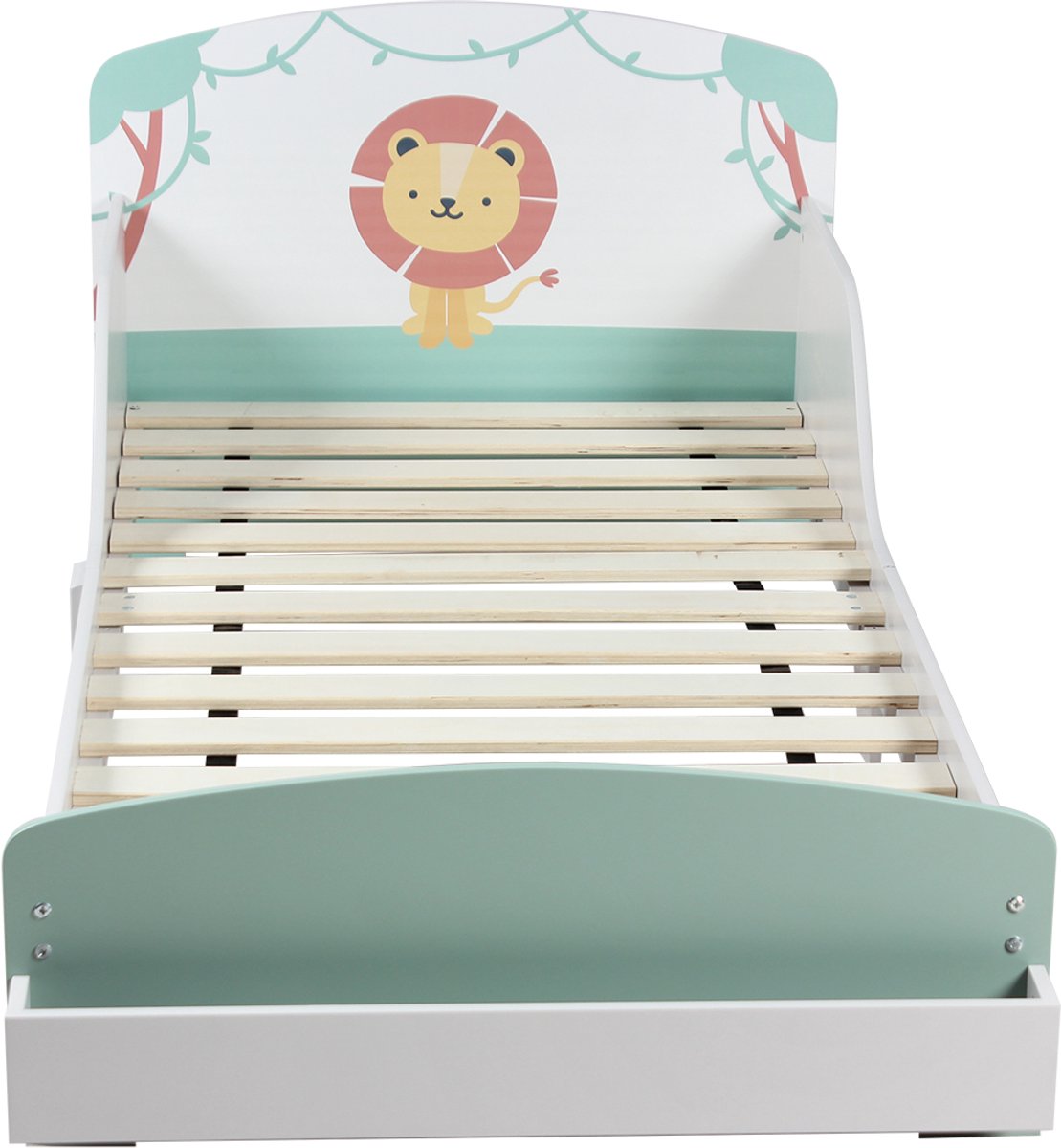 Kinderbed Kinderbed Wit-Mint Leeuw Peuterbed - afbeelding 3