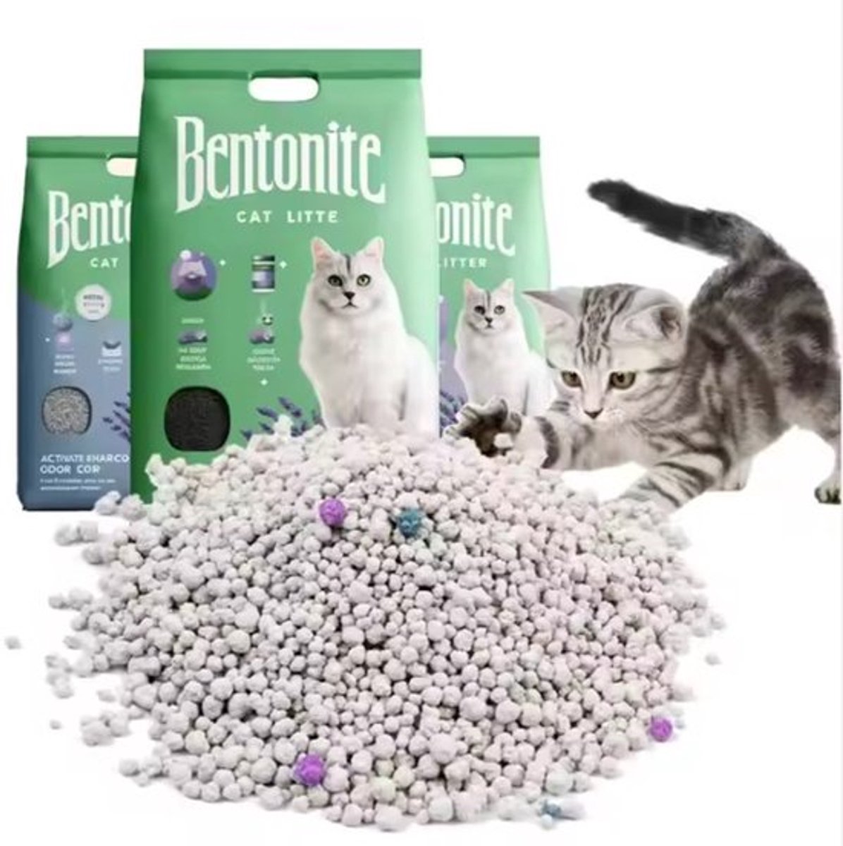 Besger Pet Kattenbakvulling Bentoniet Appel 3 x 10 liter - Super Absorberend & Stofarm