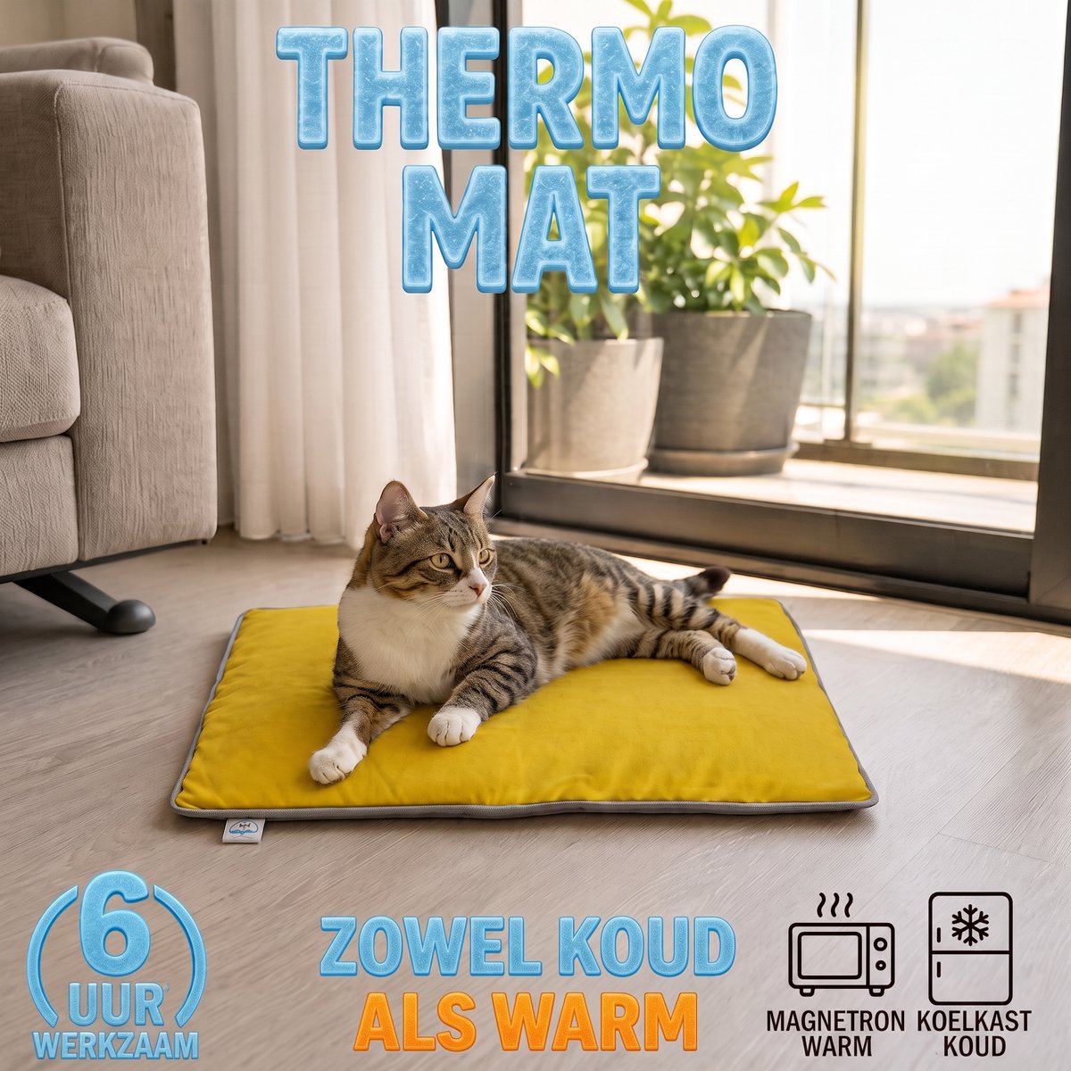 INDECOR Thermo Mat voor Hond & Kat - Koelmat voor de Zomer & Warmtemat voor de Winter - Gelmat - Wasbaar - Hondenmat & Kattenmat - 40 x 60 cm - Groen