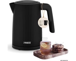 Princess Waterkoker Wave 236058 - Retro - 1.7 liter - BPA-vrij - Waterniveau indicator - 2200W - Zwart