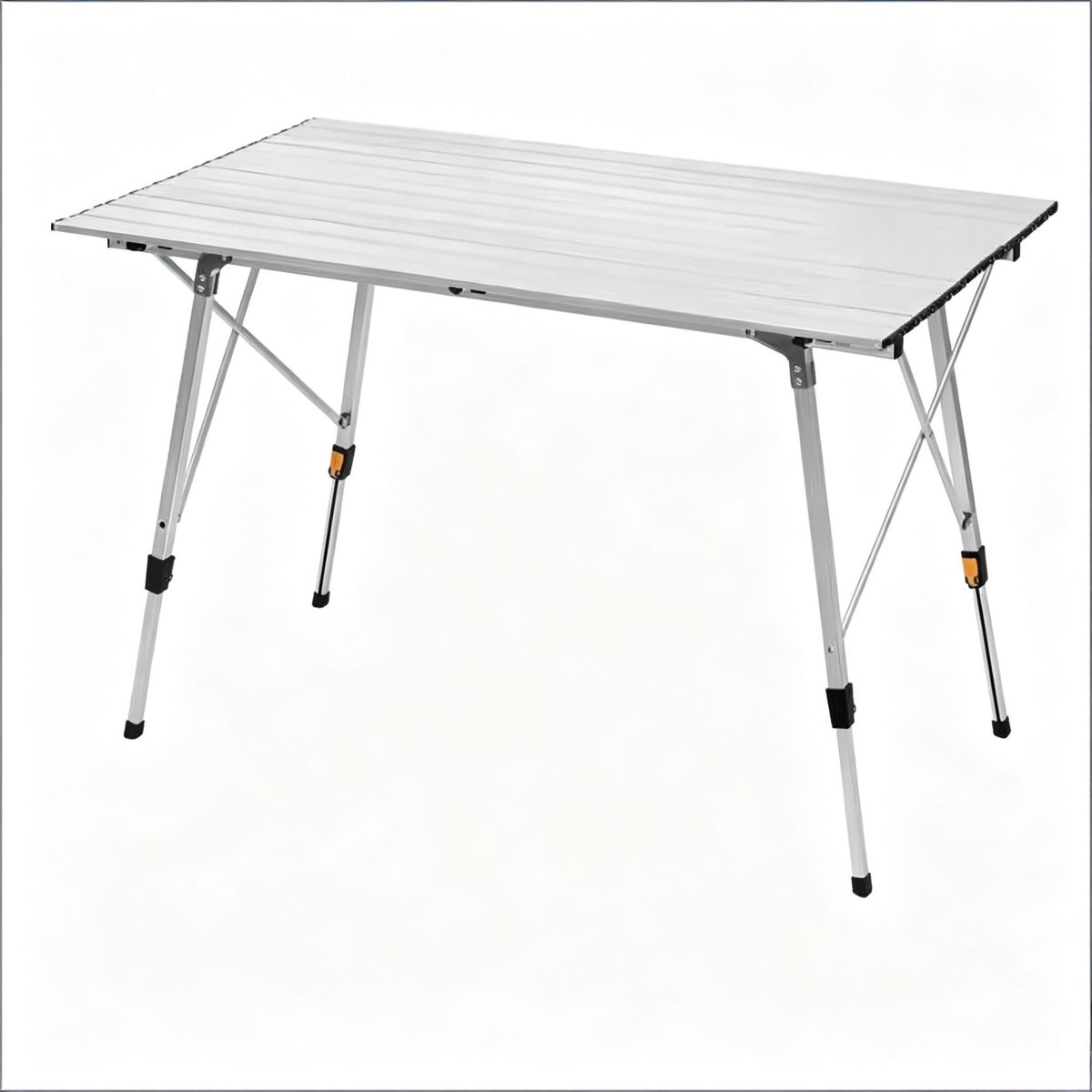 Kampeertafel - opvouwbaar - weerbestendig - aluminium houder - wit