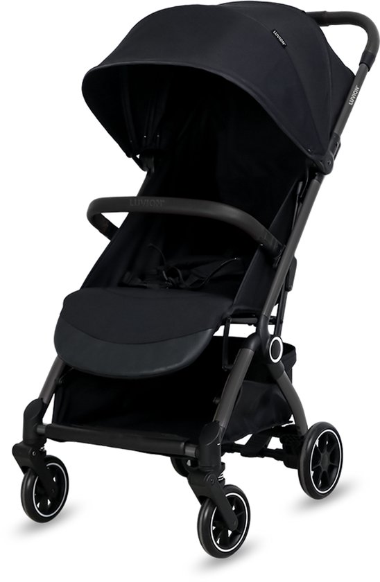 LUVION® Malmö Buggy - Compacte en comfortabele reisbuggy - Inklapbaar - Inclusief Travel Bag - Zwart