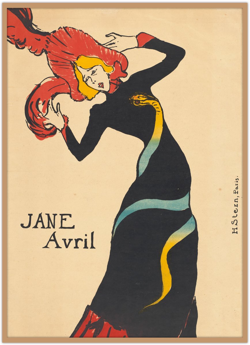 Poster Schilderij 50x70 cm – Jane Avril – Henri de Toulouse-Lautrec – MuseumEditions