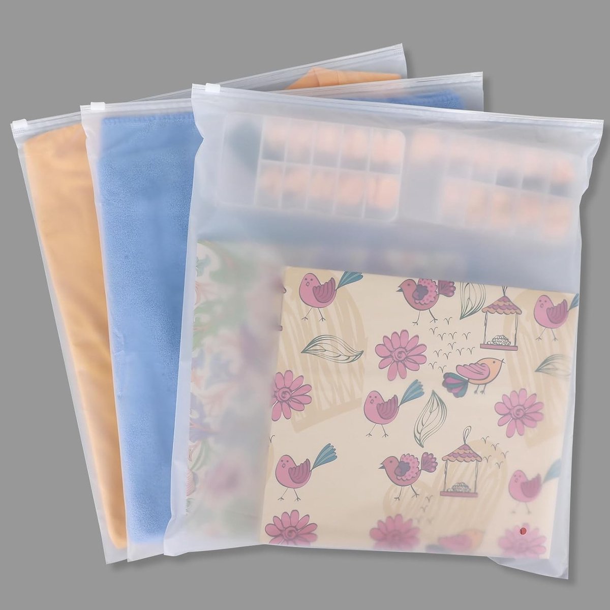 Grote Ritszakken - Frosted - 35 x 40 cm - Herbruikbare Zak met Ritssluiting - Voor Kleding en Accessoires