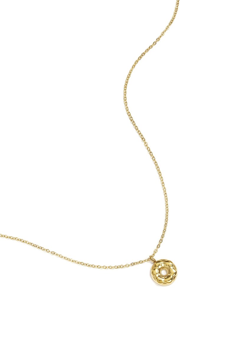 Doni - Donut Ketting - Stainless Steel - - Zilver