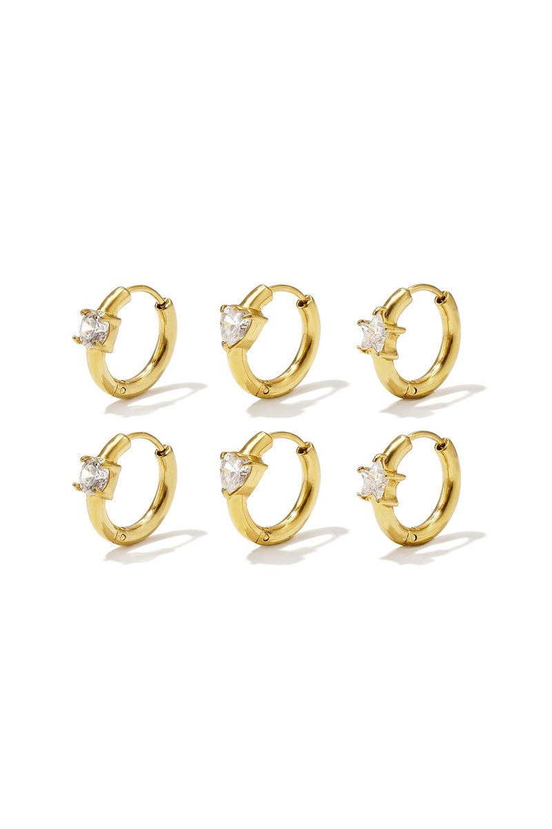 Nora - Oorbellen Set - Goud - Stainless Steel - - Goud