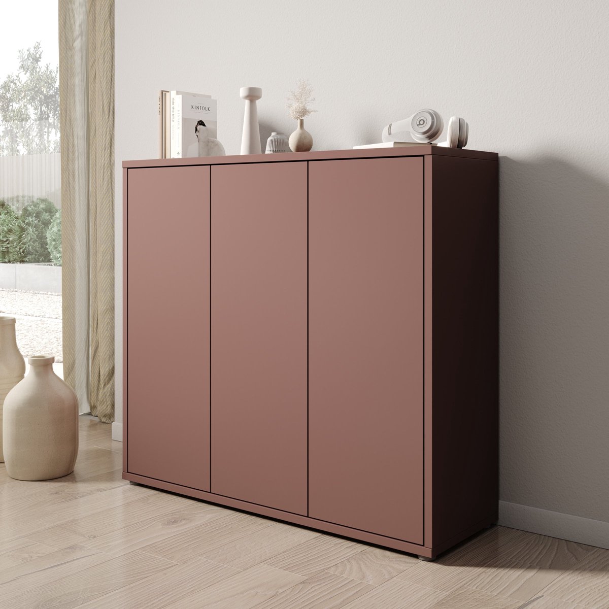 Meubella - Amber 2 - Schoenenkast - Terracotta - 109x35x99 cm
