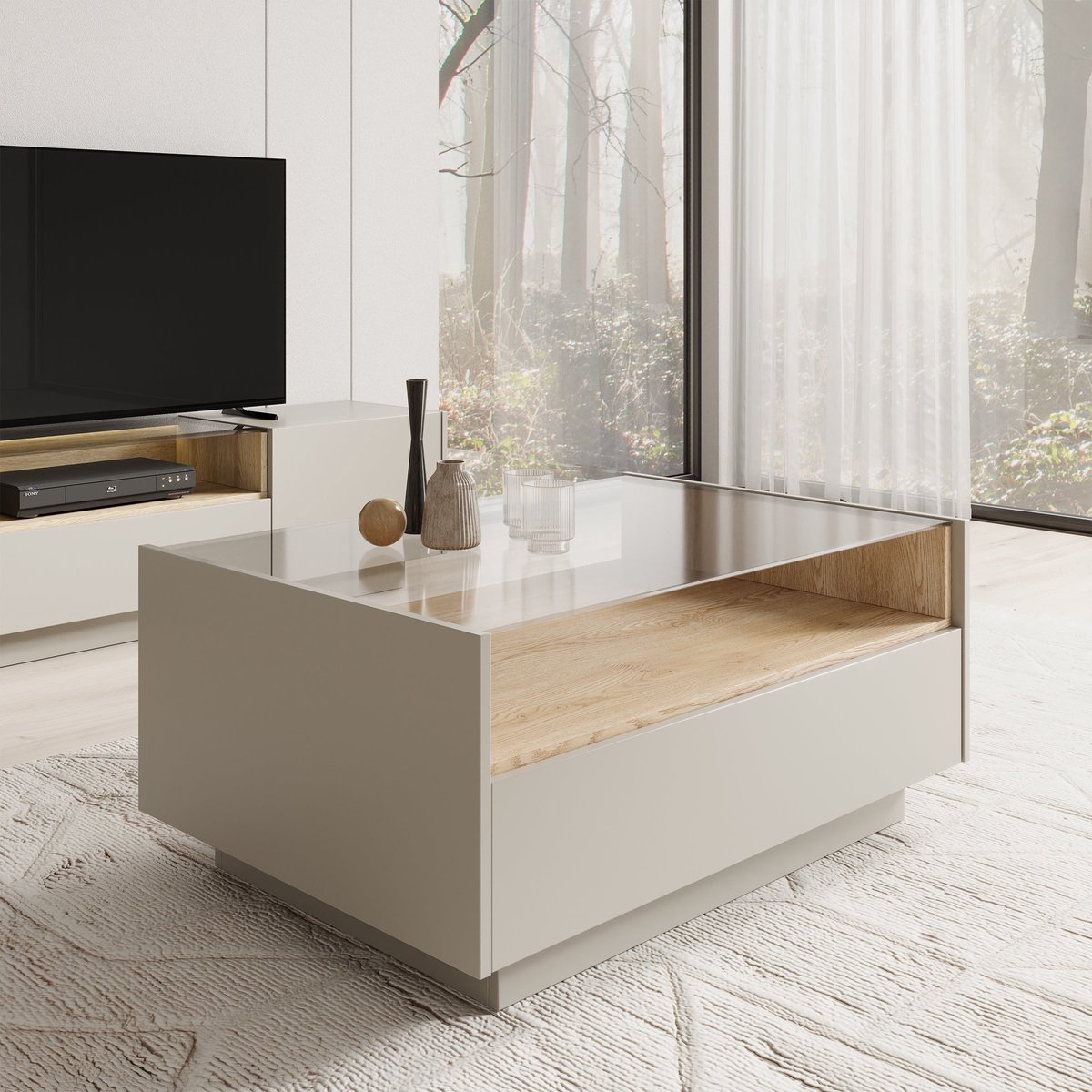 Meubella - Heath - Salontafel - Beige - 96x67x43 cm