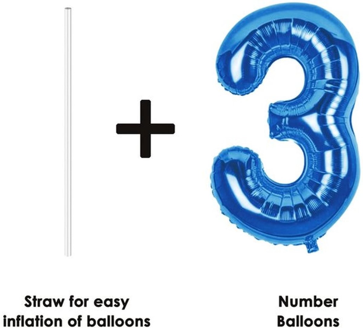 Cijferballon XXL - Folieballon 3 - Aluminiumfolie - Verjaardag - Jubileum - Herbruikbaar - Diverse kleuren beschikbaar - Feestballon
