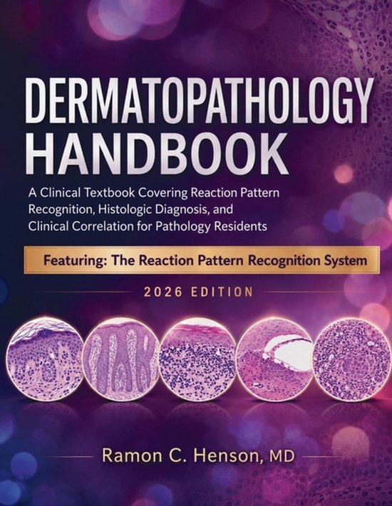 Dermatopathology Handbook 2026 editie, een klinisch handboek met histologische beelden en de titel Dermatopathology Handbook.