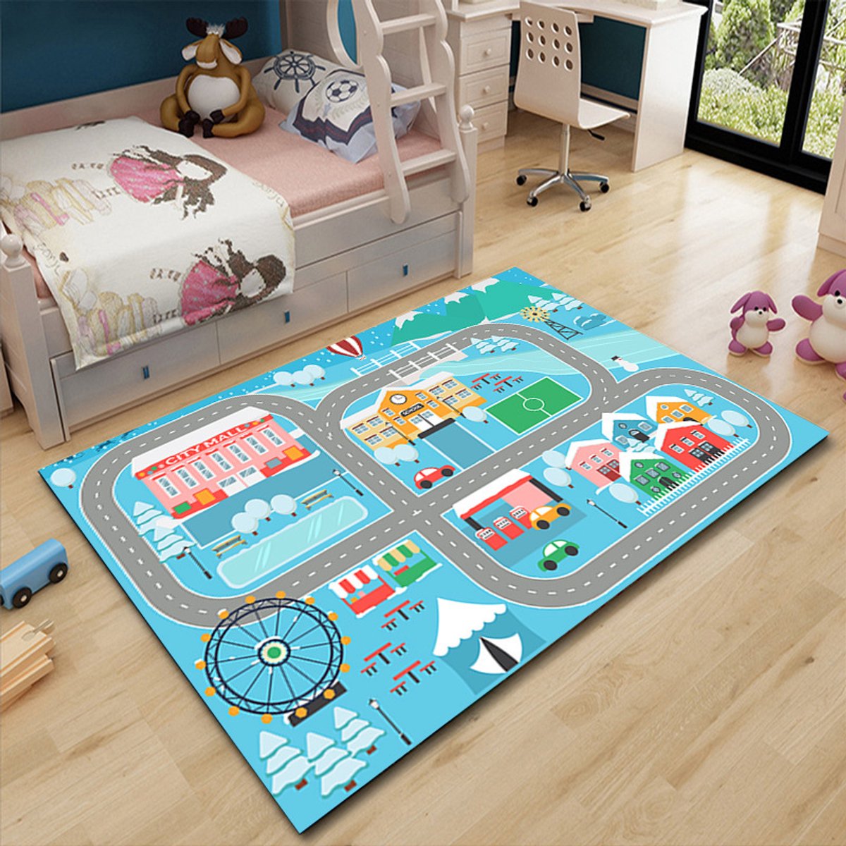 Autospeelmat - Wegtapijt Kinderen - Spelen met Auto's - Antislip Onderkant - 80*120cmsnelweg‑13