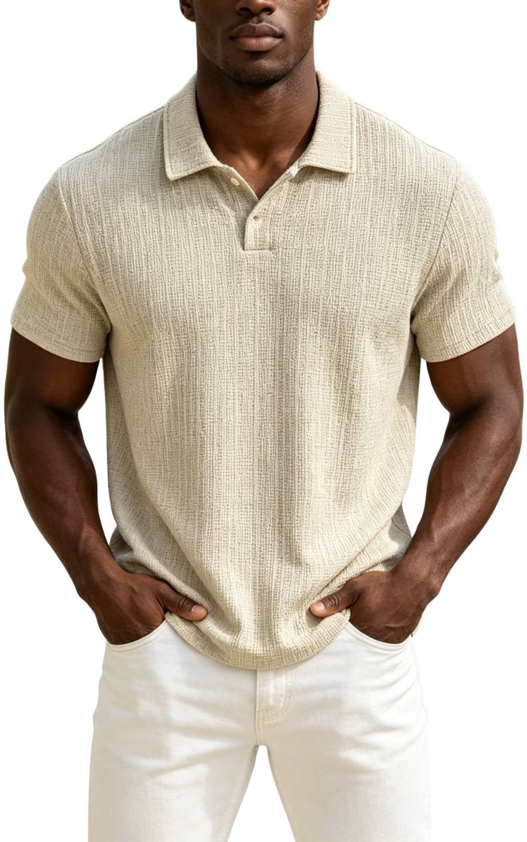 Currero T-Shirt Heren Shirt Zomerkleding T Shirt Mode Old Money Polo Mannen Kleding Volwassenen Abrikoos