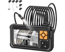 Industrial HD Digital Borescope， 4.3 Inch IPS Endoscope 1080P Inspection Camera with Handheld IP67 Waterproof Hose Sewer with 8 LED Lights - 5m Semi Rigid Cable