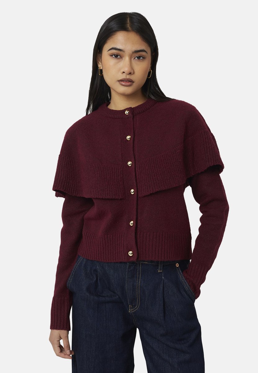 Brave Soul - Vest - Polyester - Vrouwen - Maat L - bordeaux