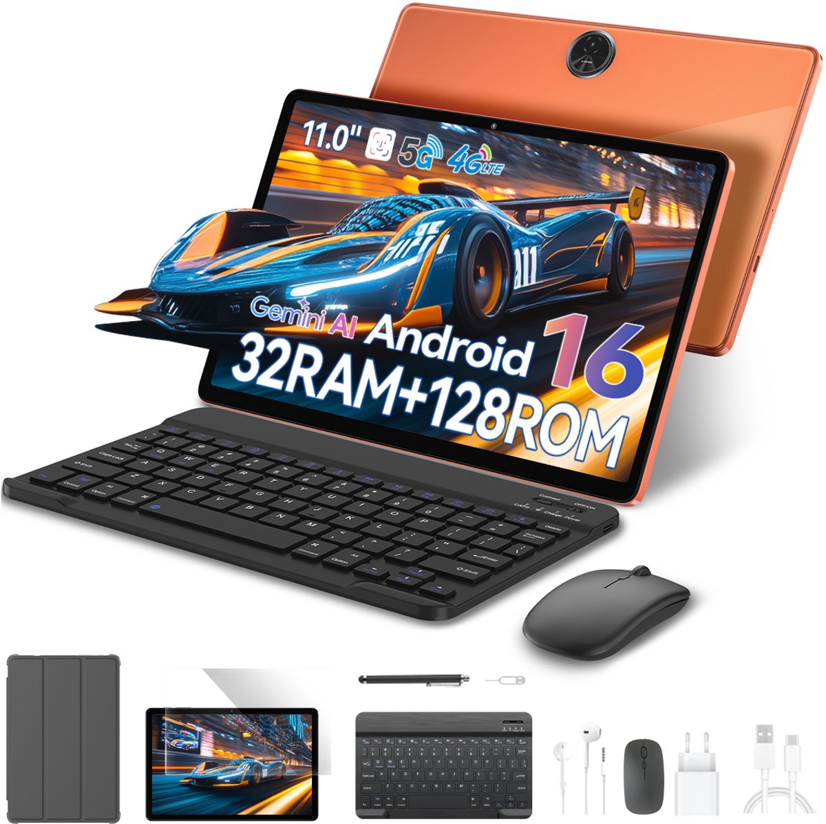 Blackview ZENO5 - Tablet - 11 inch - 32GB RAM - 128GB ROM- 8300mAh- Android 16 - Oranje