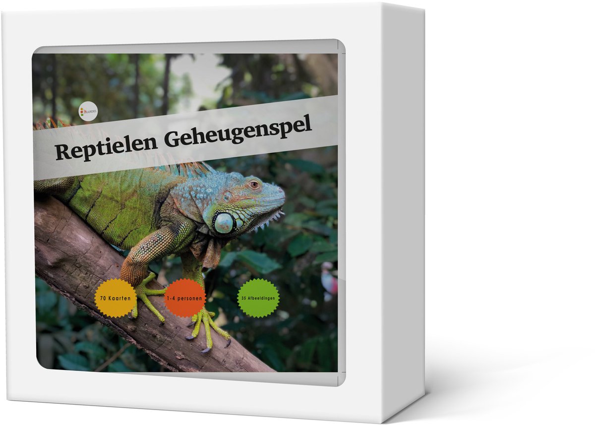 Geheugenspel Reptielen - Kaartspel 70 kaarten - gedrukt op karton