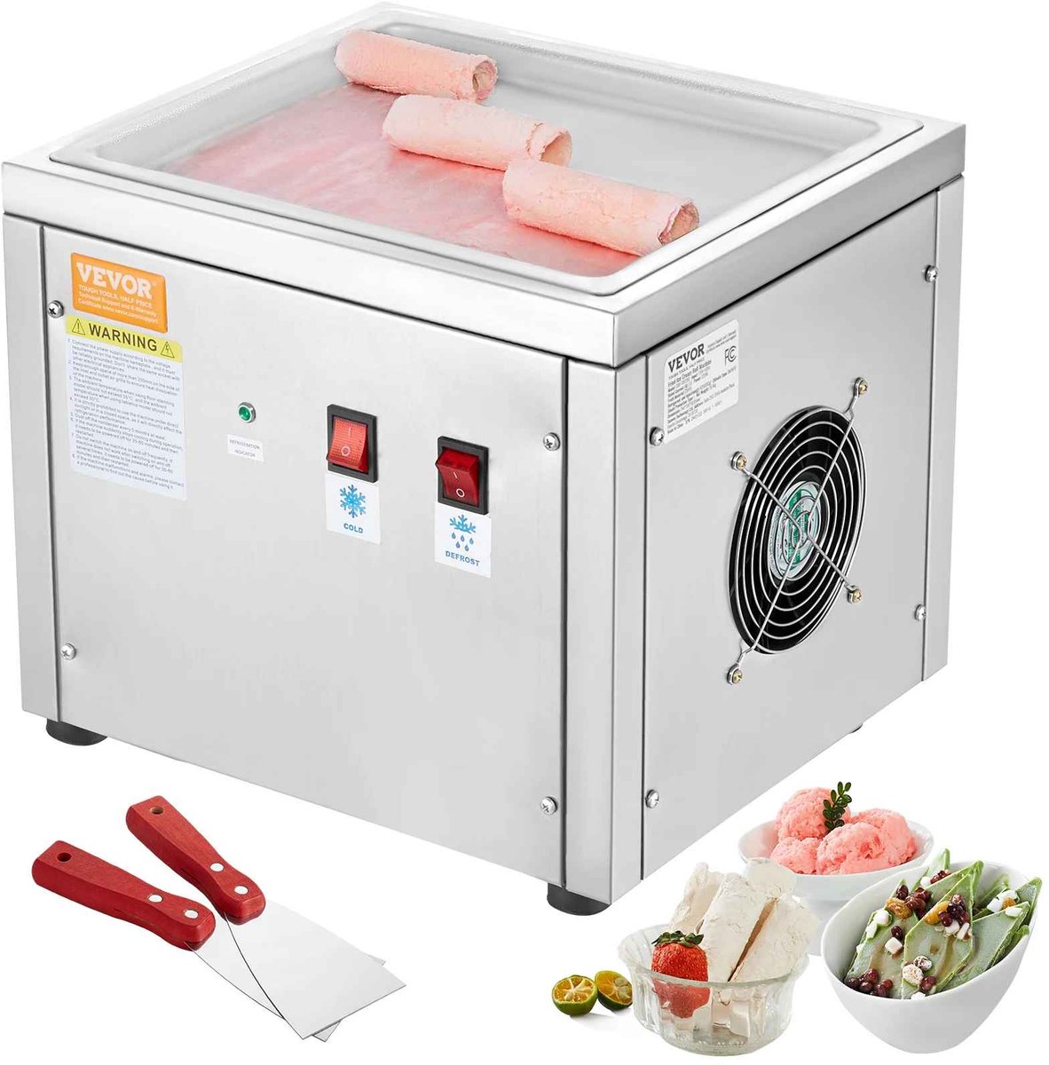 Casa Living Ijsmachine - Ijsrolmachine - Ingebouwde Compressor - 500W - RVS - Snelle Koeling - Professioneel - <60DB - Zilver