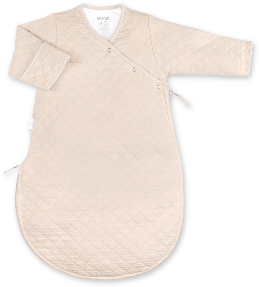 BEMINI Babyslaapzak - MAGIC BAG 0-1m - TOG 1.5 - Gewatteerd comfort - Linnen