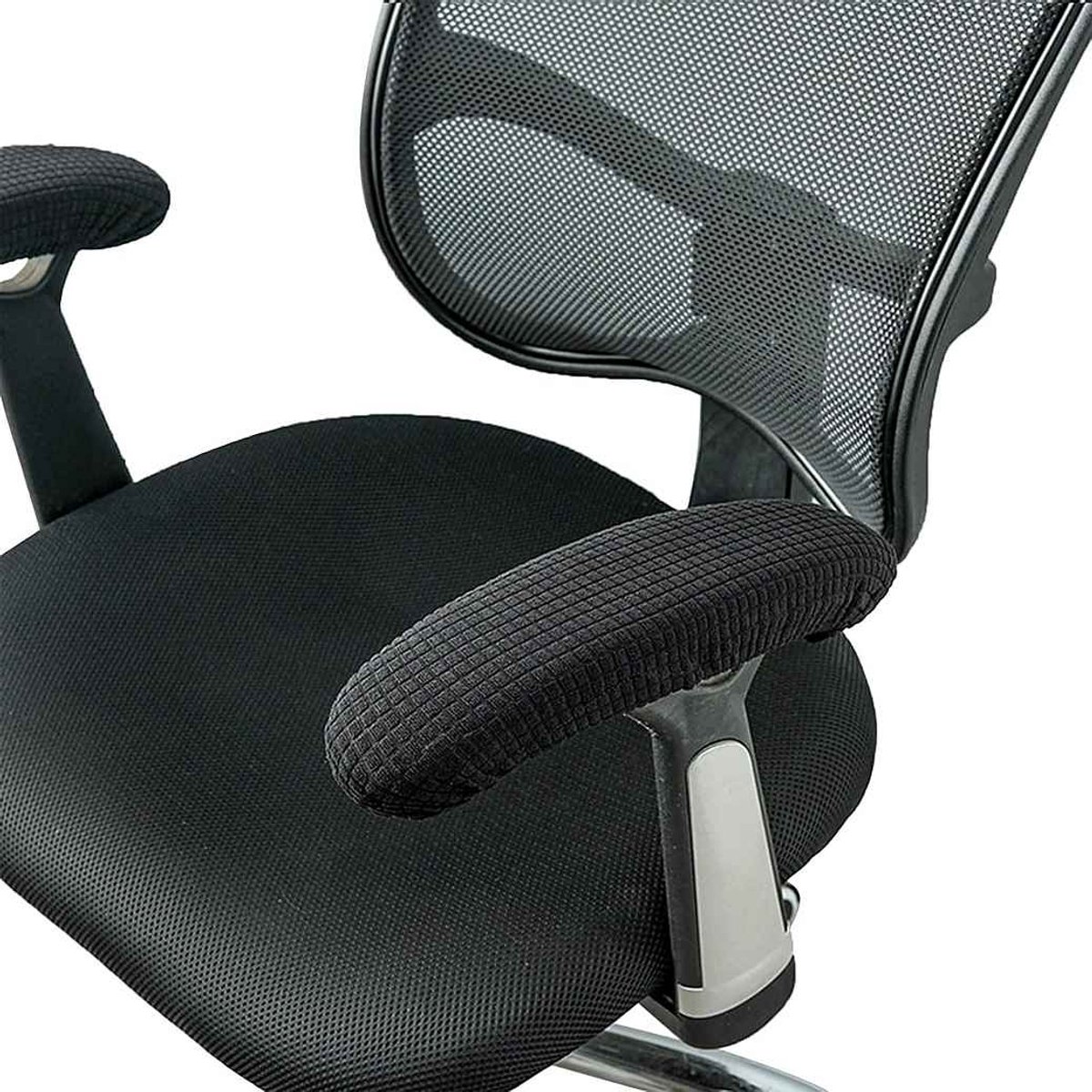 LISM-Stoelhoezen, elastische armleuninghoezen voor bureaustoelen, zachte stoelkussens - zwart