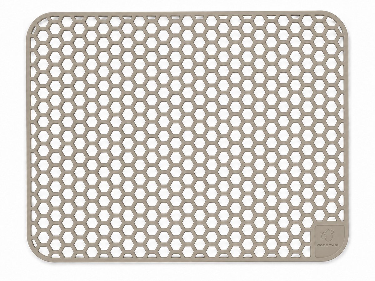 Waterval Gootsteenmat - Siliconen - Taupe - 36 x 46 cm - Rechthoekig