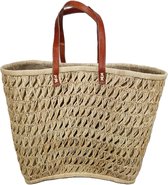 Ibiza Style Boodschappentas - Mandtas - Boodschappenmand - Strandtas - Gevlochten natuurlijke Fairtrade tas