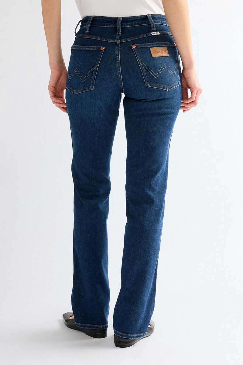 Wrangler STRAIGHT Dames Straight Fit Jeans W28 X L32 Blauw