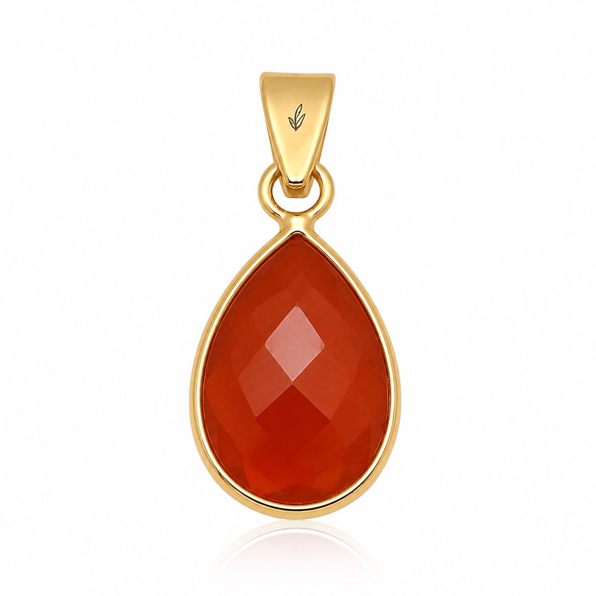 Natuursieraad - 925 sterling echt zilver goldplated carneool ketting hanger - boho edelsteen sieraad - natuursteen