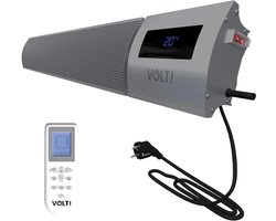 VOLT I-Red Badkamerverwarming- 3000W - Infrarood Heater - Straalkachel - Wifi - IP44 - 185CM - Grijs