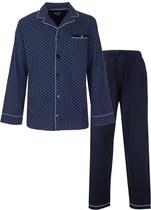 Paul Hopkins Heren Pyjama - Doorknoop - Katoen - Donker Blauw - Maat M