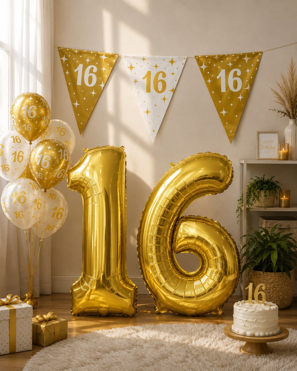 Party & More - 60 jaar - Luxe Gouden Feestdecoratie Set – Compleet Pakket – versiering - verjaardag