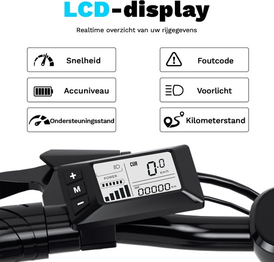 YEE GOO Elektrische fiets - Elektrische Vouwfiets - Opvouwbare fiets - 250 W Motor - 36V10.4AH Batterij - Verwijderbare Accu - Max. Snelheid 25 km/u - 30-45 km Actieradius - 16″ Banden - Dubbele Schijfremmen - geschikt voor woon-werkverkeer - Zwart — afbeelding 3