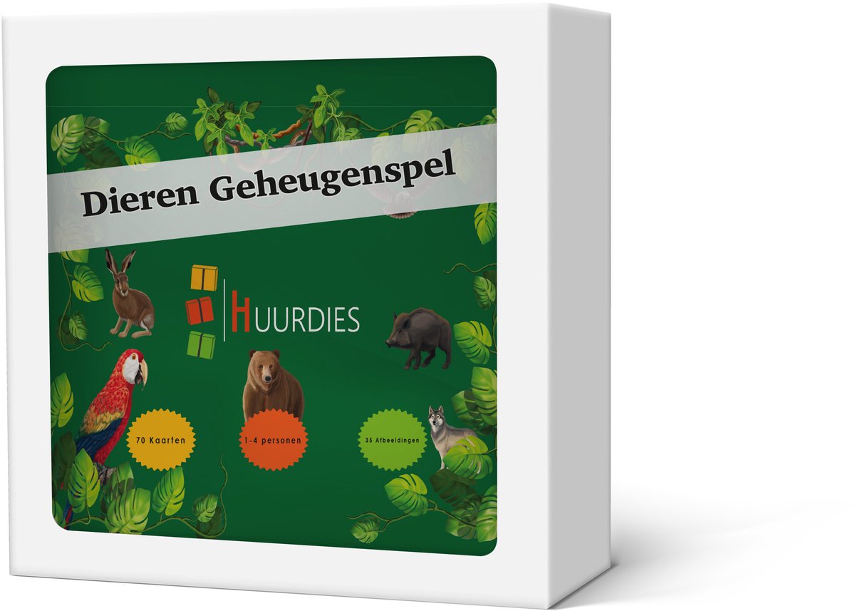 Geheugenspel Dieren - Kaartspel 70 kaarten - gedrukt op karton